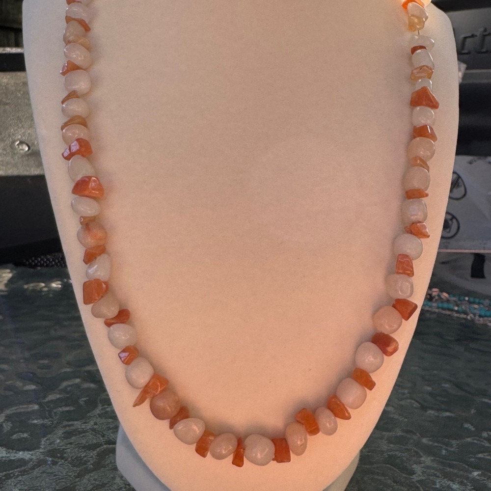 Natural Crystal Beaded Necklace Citrine Quartz Gemstone Chip Necklace Jewelry